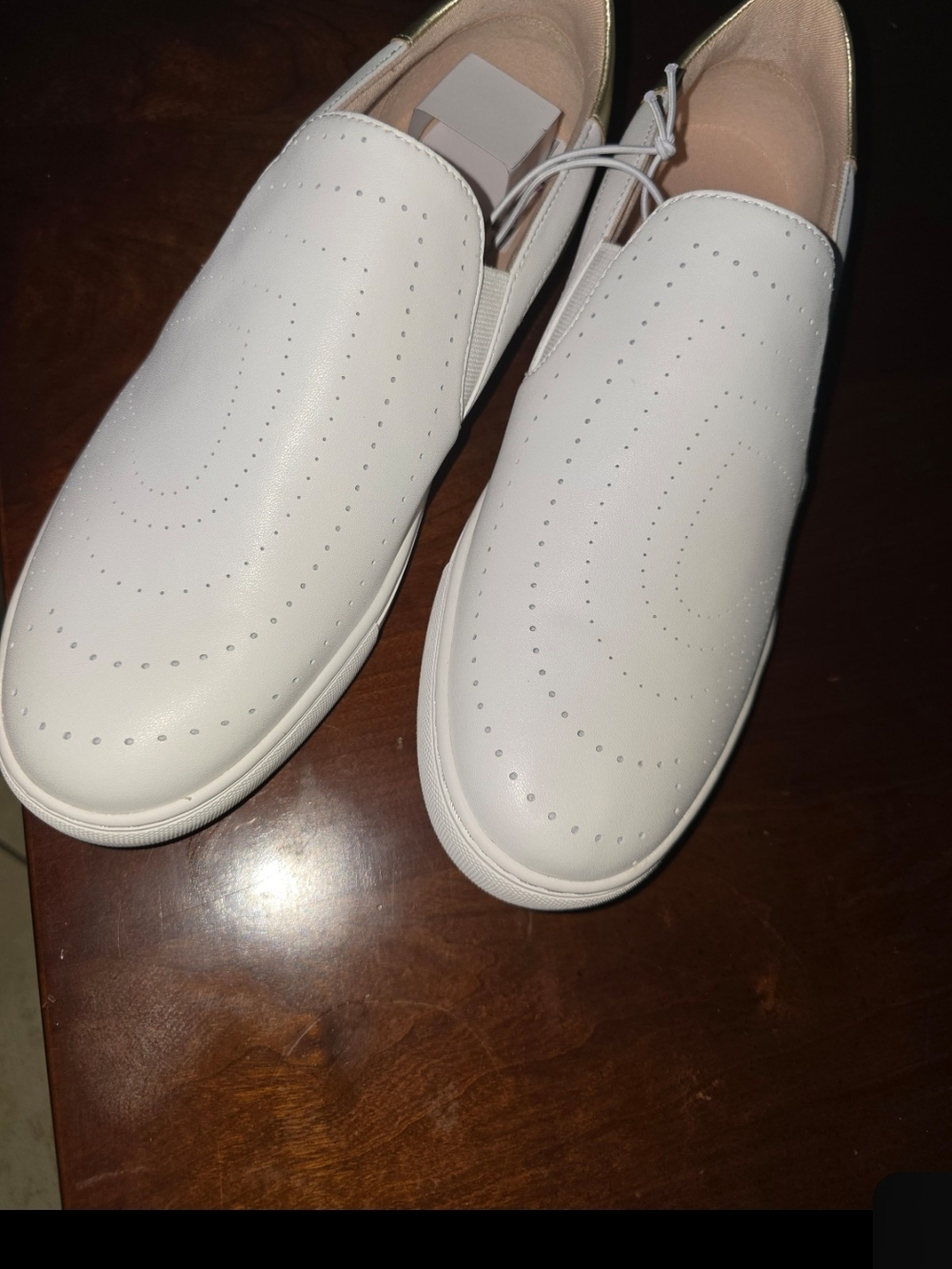 KATE SPADE Azores Slip On Sneaker White Leather Casual Loafer 10 New
